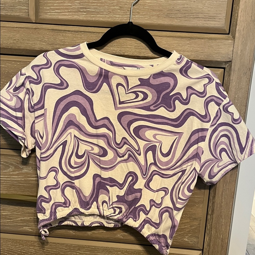 H&M Purple and Cream Patterned Top. US Size 16/18